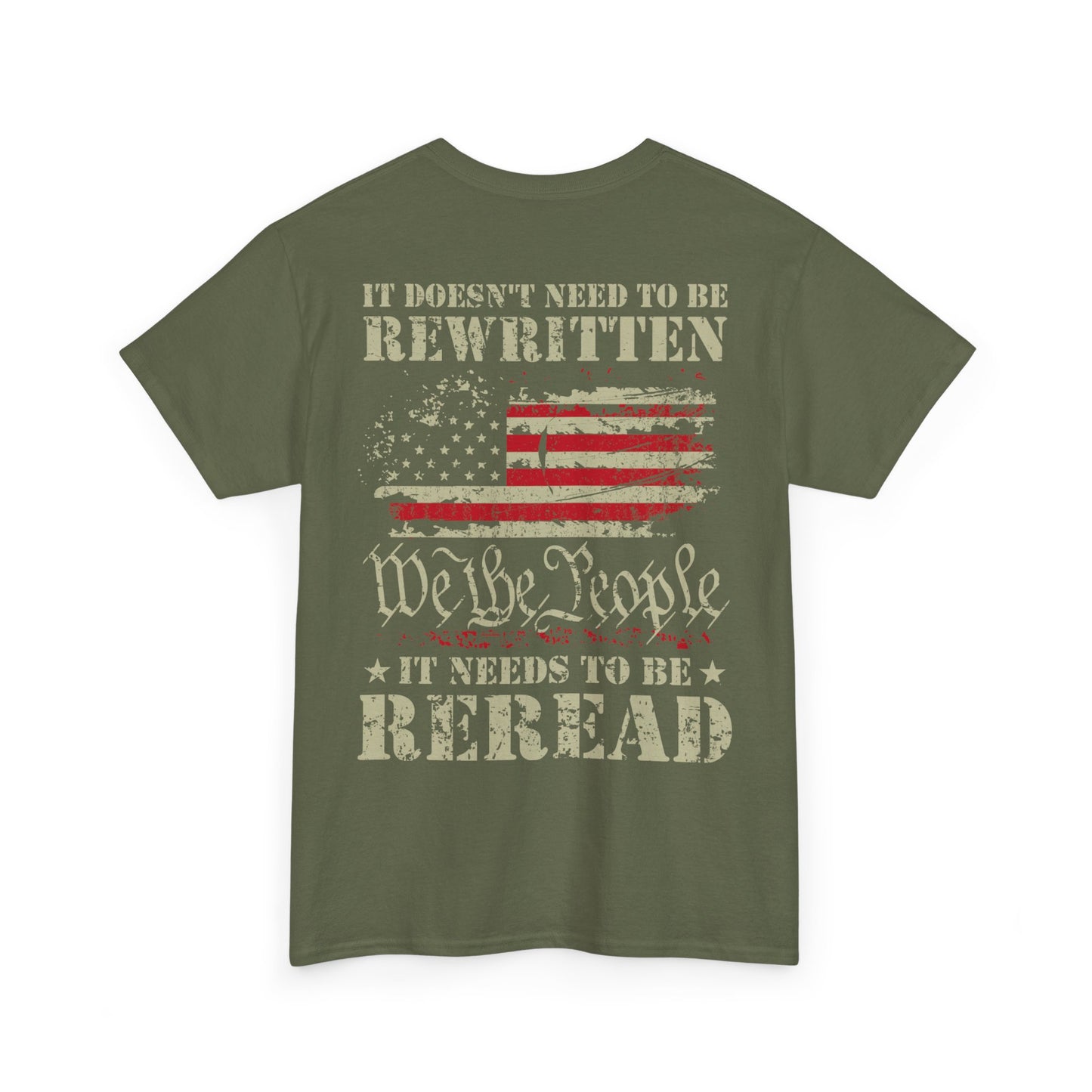Premium Unisex "It Doesn't Need To Be Rewritten, It Needs To Be Reread" Tee - Second Amendment USA T-Shirt