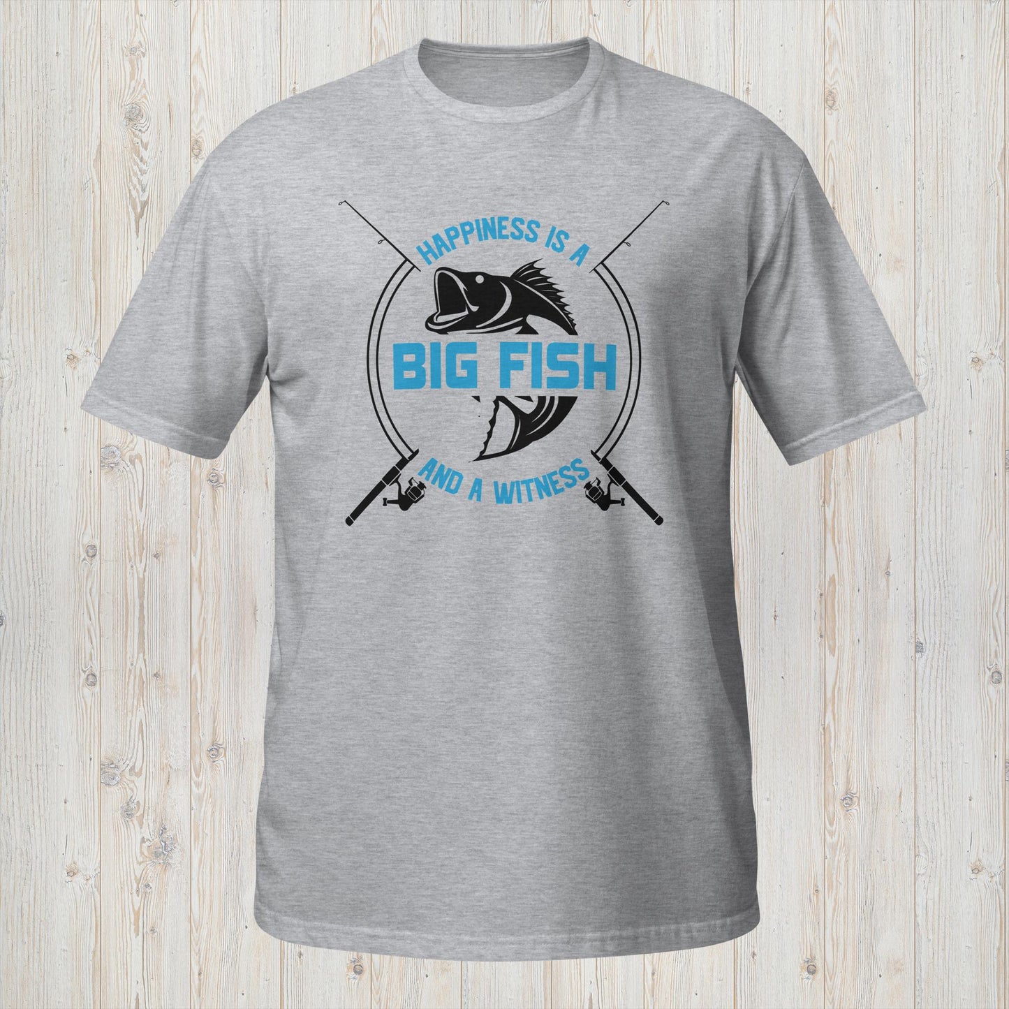 Happiness is a Big Fish and a Witness Tee - Fishing Enthusiast T-Shirt